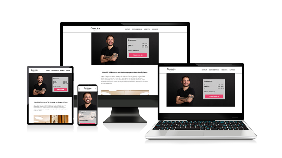 Mockup der Website georgios-stylisten.de