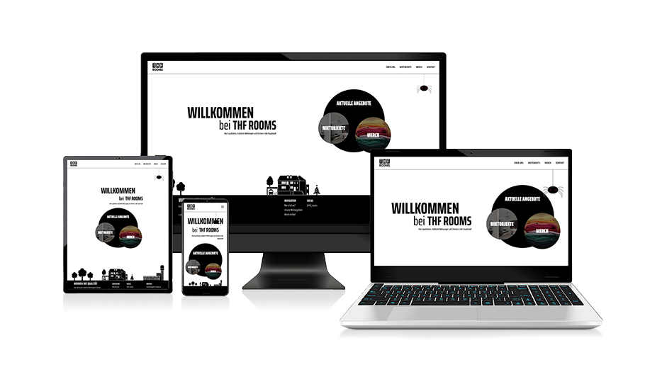 Mockup der Website thf-rooms.de