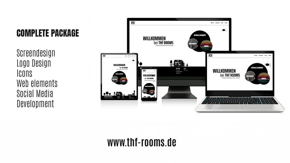 Screenshot der Website thf-rooms.de